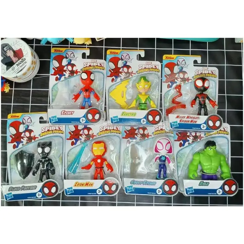 Figuras de acción de Marvel Legends Spiderman Q Verson, 4 pulgadas, Spidey y sus increíbles amigos, figura de Ironman, modelo de juguete, muñeca, regalos para niños