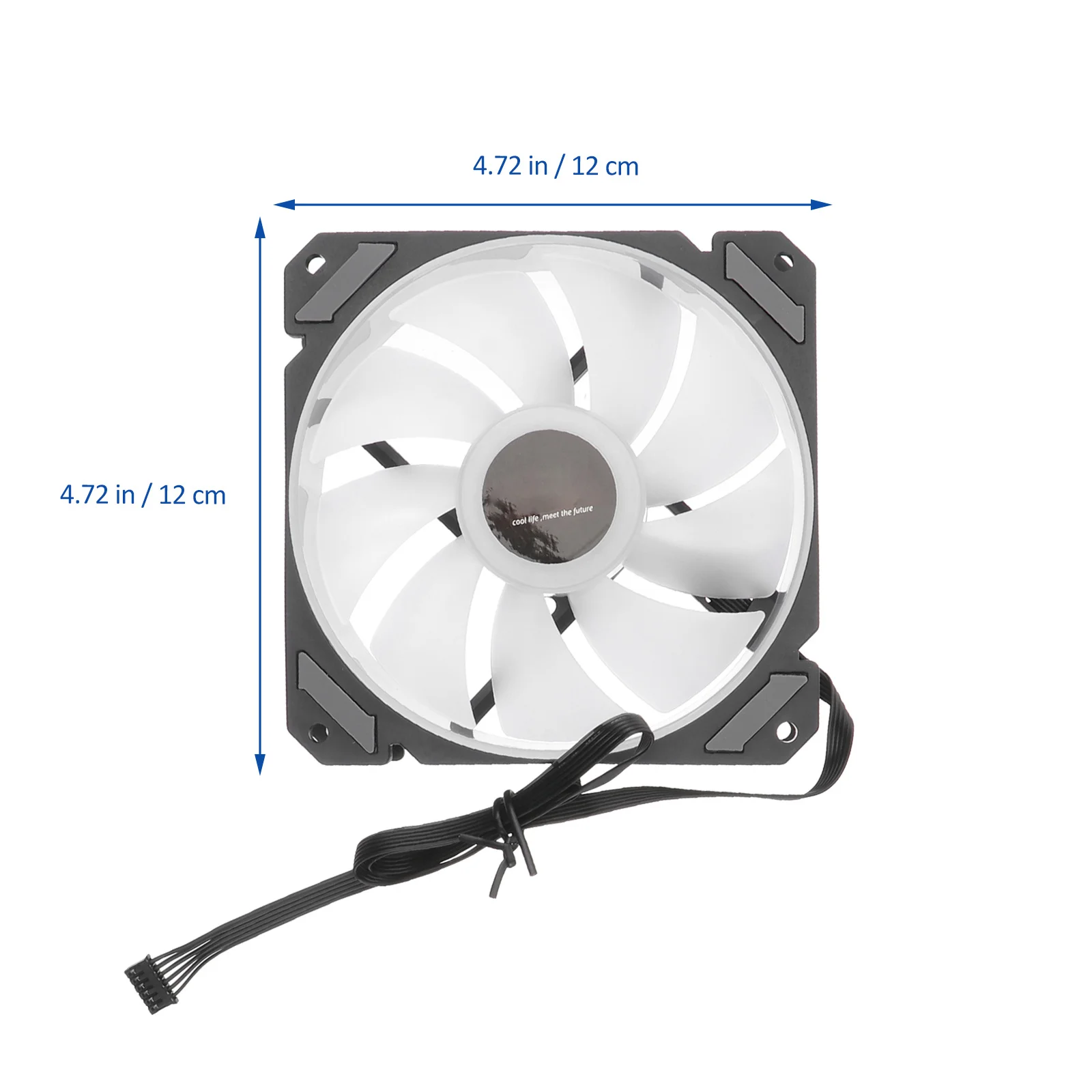 1 Juego de ventiladores con cubierta de ordenador Rgb de 12cm, controlador estándar, refrigeración eficiente, LED colorido de baja potencia, sistema de refrigeración de Pc duradero para juegos