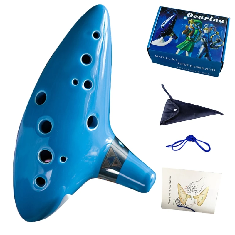 High Quality SevenAngel 12 Hole Ocarina Ceramic Alto C Legend of Ocarina Flute Music Instrument