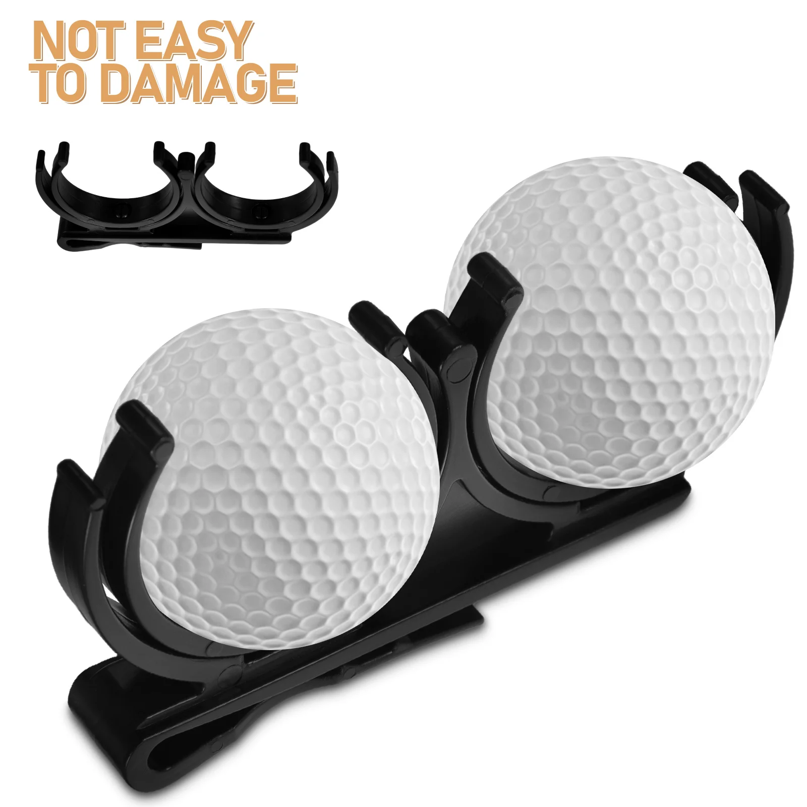 2 قطعة حامل كرة جولف مزدوج كليب قابل للتدوير تصميم قابل للطي ملحقات جولف شديدة التحمل لاستخدام حقيبة العربة الخصر
