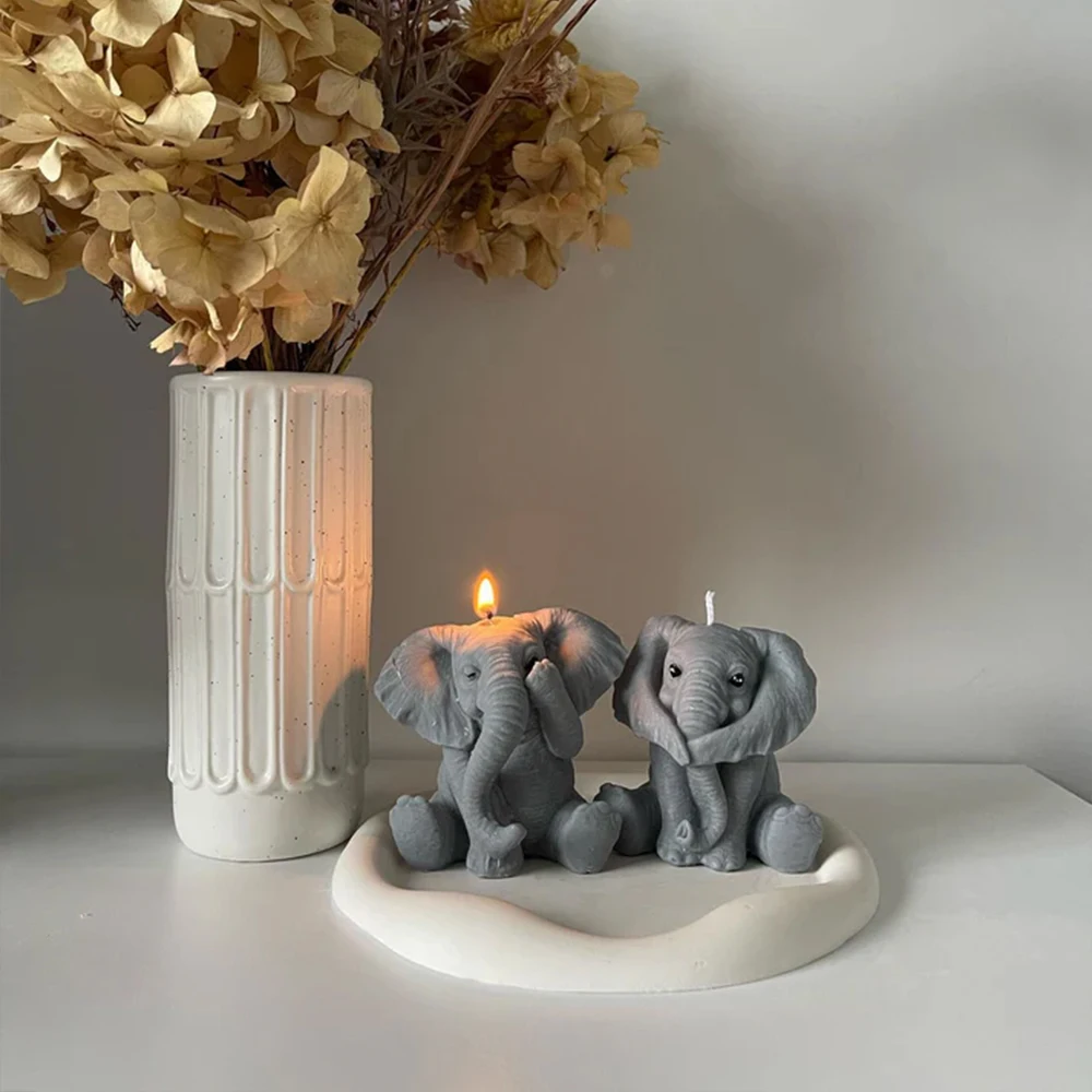 3D Olifant Siliconen Kaars Schimmel Leuke Dieren Aromatherapie Gips Hars Zeep Maken Tool DIY Handgemaakte Woondecoratie Art