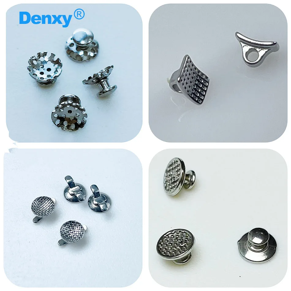 Denxy 50 Stück Dental-Lingual-Knöpfe aus Metallgitter mit glatter Basis, Öse, runder Cleat, rechteckiger MIM-Spezialknopf für kieferorthopädische Brackets – Detail 5