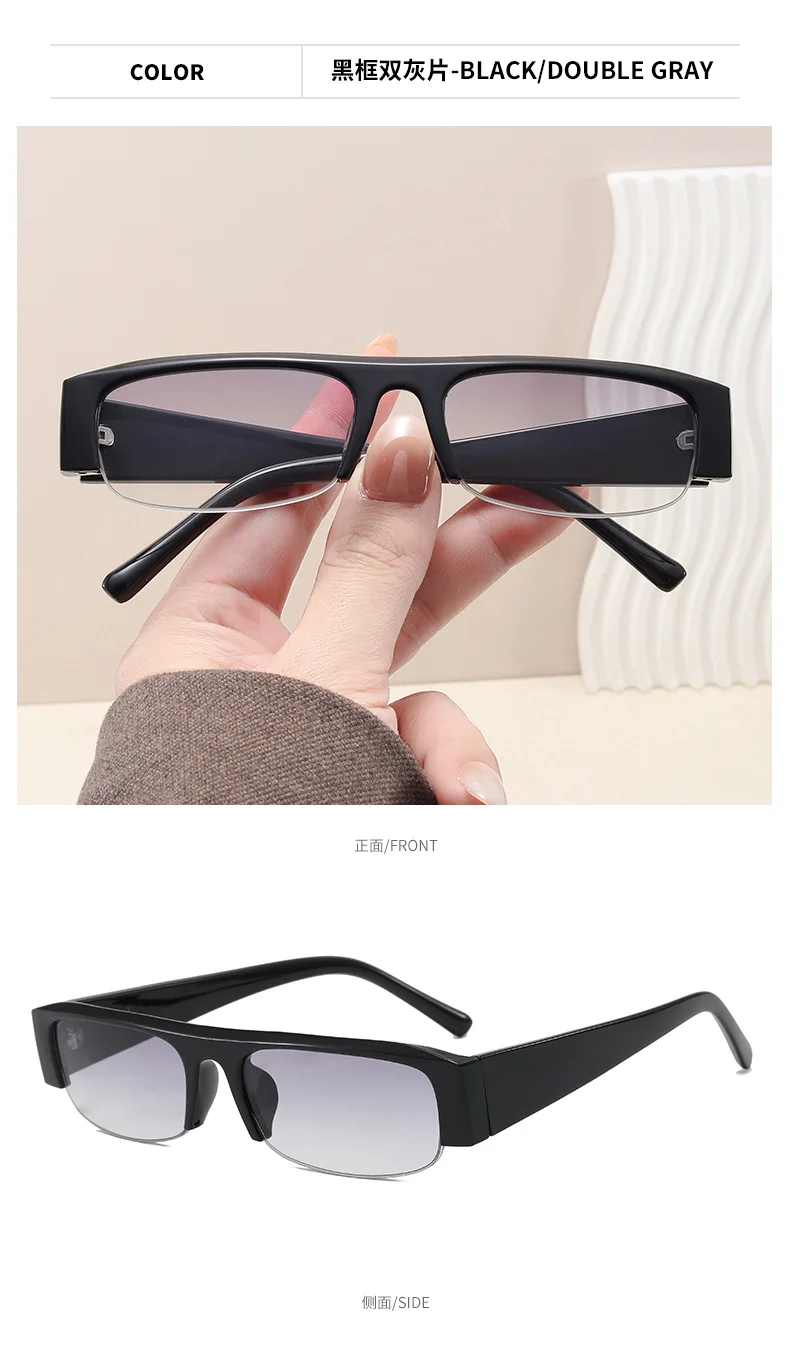 Neue Modische Kleine Quadratische Leoparden-Schwarze Brillenfassung für Damen Vintage Halbrahmen-Sonnenbrille Damen Outdoor-Brillen UV400 – Detail 15