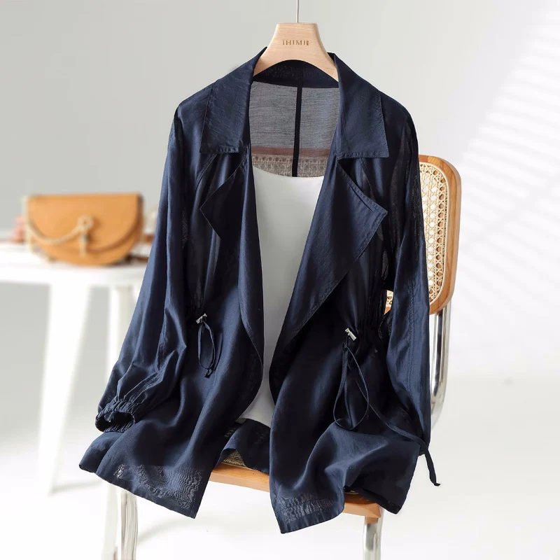 

Fashionable Thin Long Sleeve Women's Sun Protection Shirt Cardigan Summer New Design Sense Light Windbreaker Coat Jacket