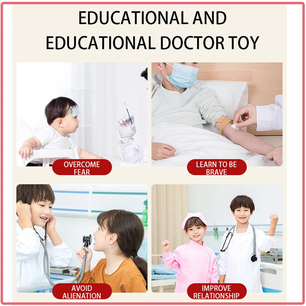 Juego de juguetes para médico y enfermera para niños, estetoscopio de inyección, accesorio médico para Hospital, juguete educativo, regalo para niño