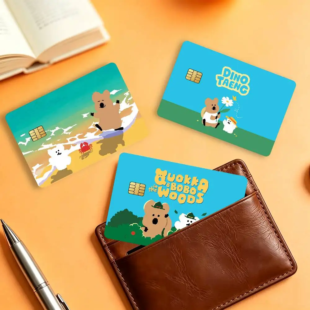 Cute D-Dinotaeng Waterproof Card Stickers For Credit Cards Debit Cards And Transit Cards 4pcs