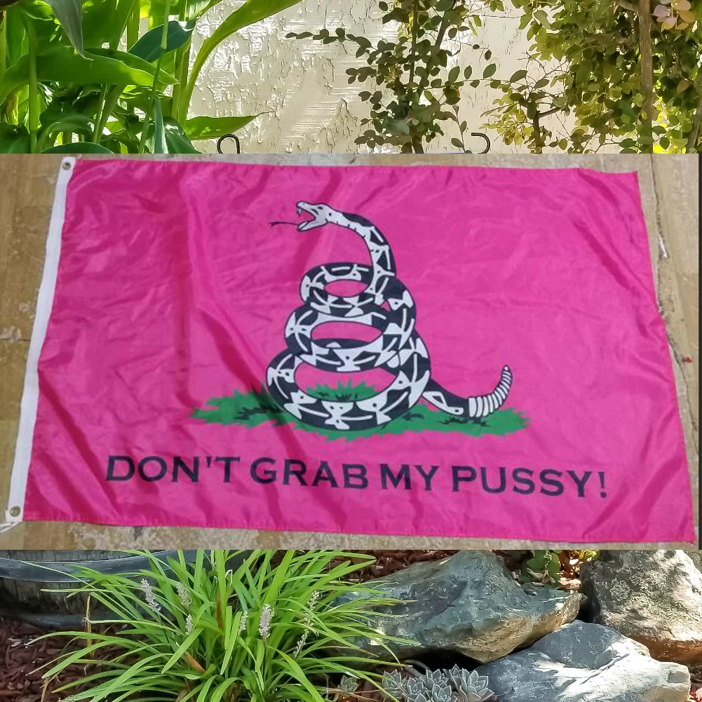 banner of DON'T GRAB MY TREAD custom size 60x90cm 150x90cm Gadsden pink flag