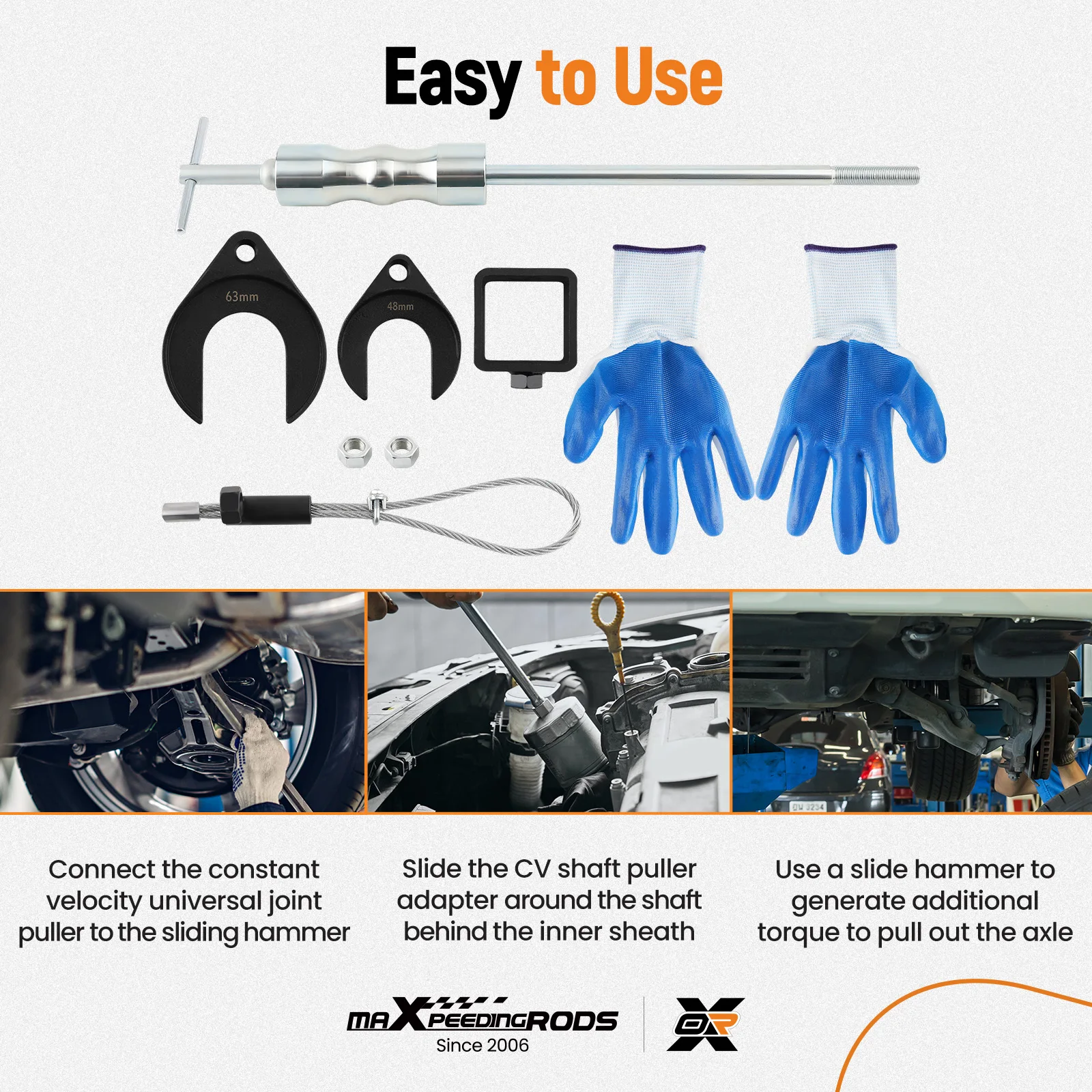 

Inner CV Joint Puller Slide Hammer Front Wheel Drive Axle Pulley Shaft Removal