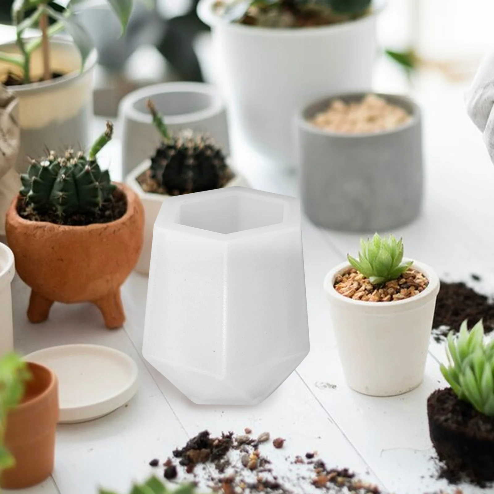 

Flower Pot Mold Silicone Planter Casting Mold For Diy Vase Making Craft Kit Reusable Non-Stick Smooth Finish Handicraft Tool