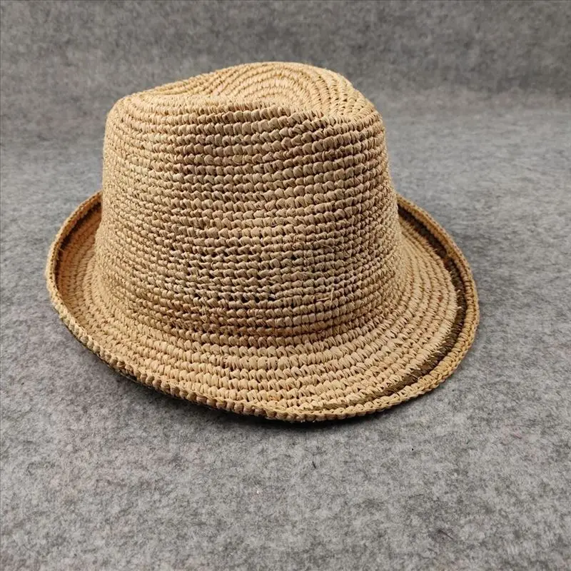 Handwoven Foldable Straw Sun Hat for Men and Women Premium Raffia Material for Sun Protection and Breathability 55-59cm