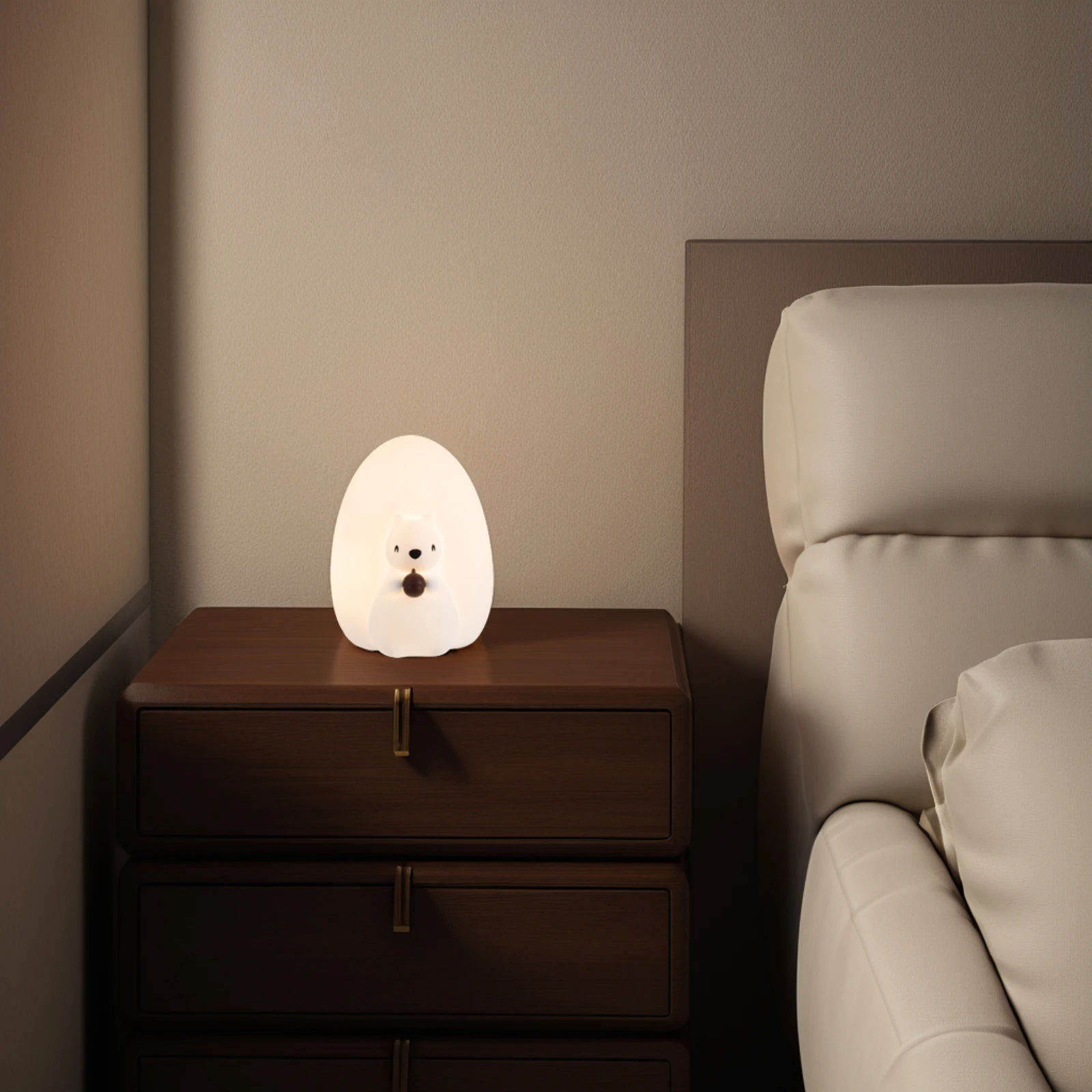 

Silicone Squirrel Night Light USB Charging Cartoon Lamp for Kids Bedroom Baby Sleep Breastfeeding Lovely Patted Small