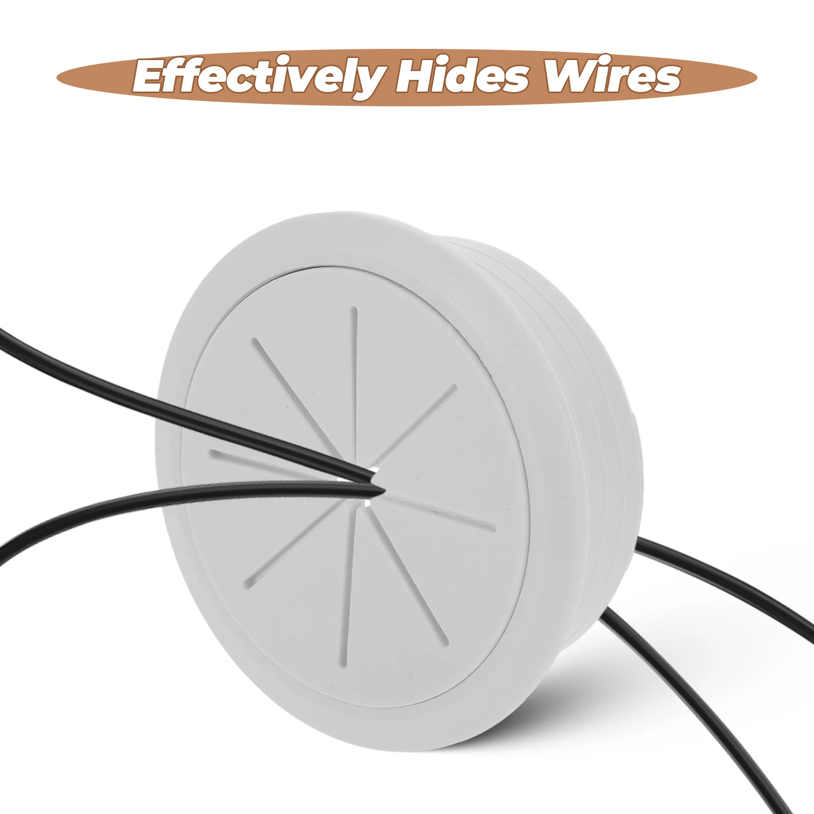 

4pcs Cable Management Hole Cover Round Desktop Wiring Box Abs Plastic Cord Plug Gray White 60mm Study Computer Table Organzier