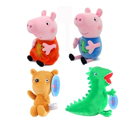 19CM Peppa Pig George Dad Mom Quality Best-selling Children's Cartoon Stuffed Doll Gift Toy Pigs Home Children's Room Decoration