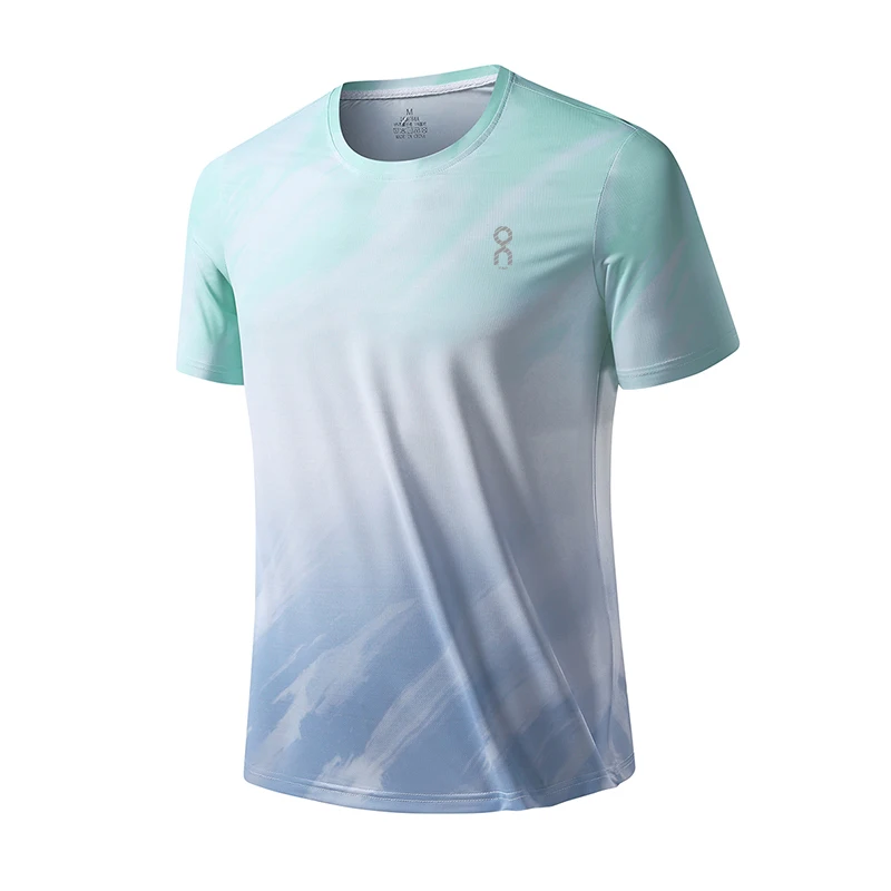 

Ice Silk Qui Dry Cool Feeling Breathable round Ne ort Sve Men's T-irt Summer Sports Leisure Outdoor Fitn Runnin...