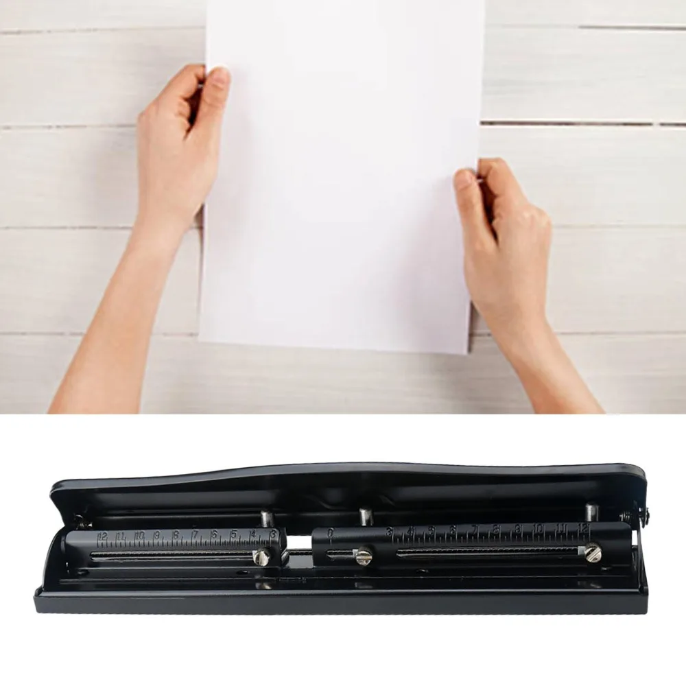 Metal Metal 3 Hole Puncher Adjustable Spacing 10 Sheet Capacity Hole Punch Practical Pocket Hole Punch A4 Paper