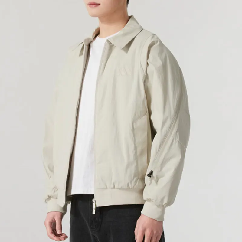 

Adidas Men's Beige Collared Jacket, Trendy & Comfortable, Suits Daily Casual Scenarios