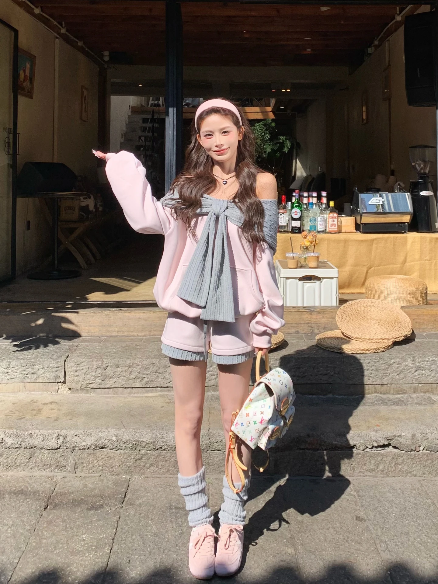 

Sweet Knot Color Blo oulder Tee Ways to Wear Hoodie Loose Sweatirt orts Set Spring for Women Casual