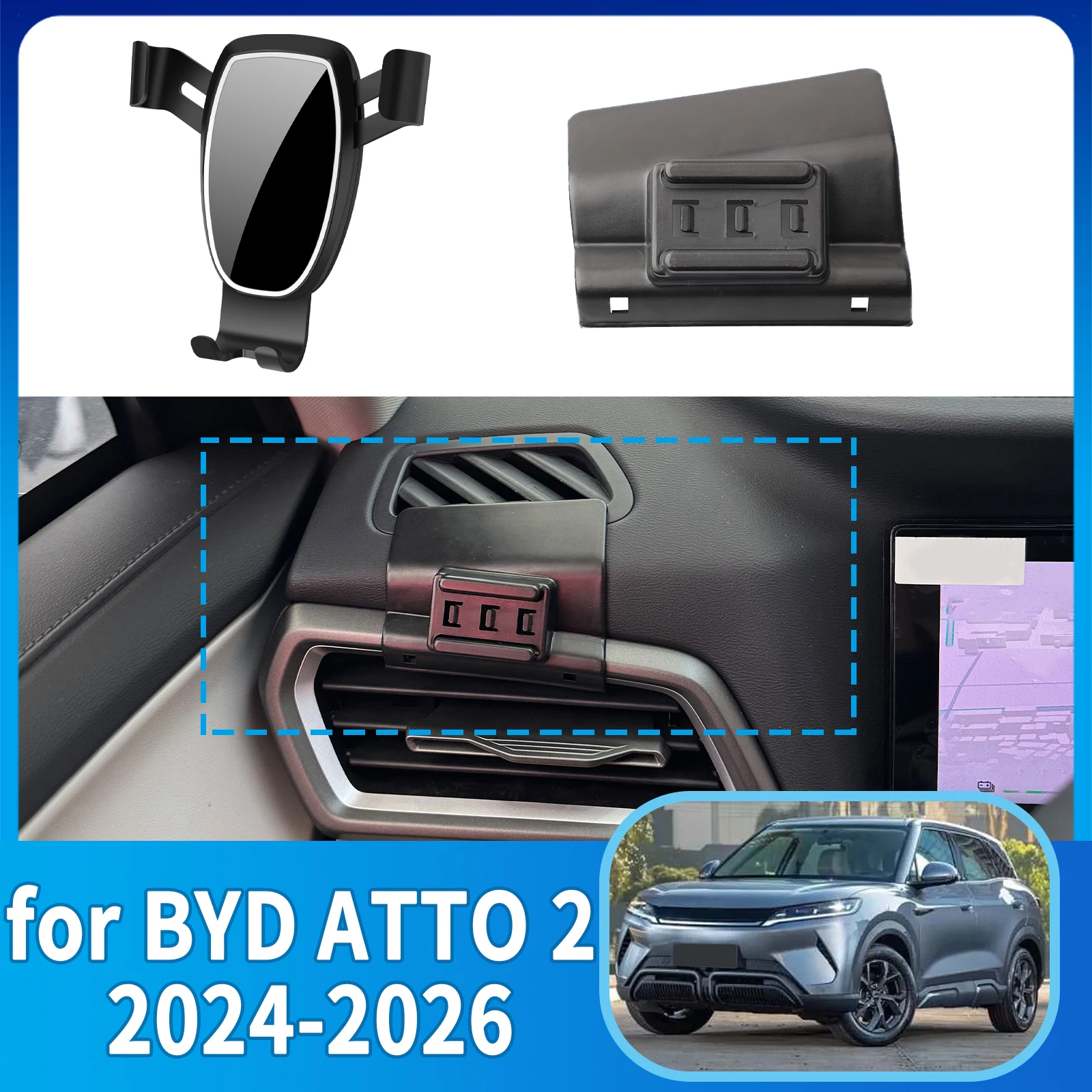 

for BYD ATTO 2 YUAN PRO/YUAN UP S1 Pro 2024-2026 ​​​​Anti-Shake Screen Base Phone Holder Mount Stand ​​ Dedicated accessoires