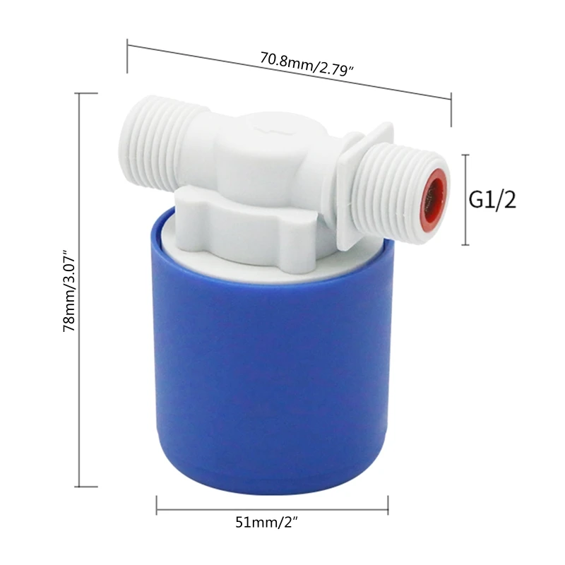 Compact Automatic Float for VALVE Water Level Controller Automatic Fill Water Device for Water for Tank Fountains 1/2-in