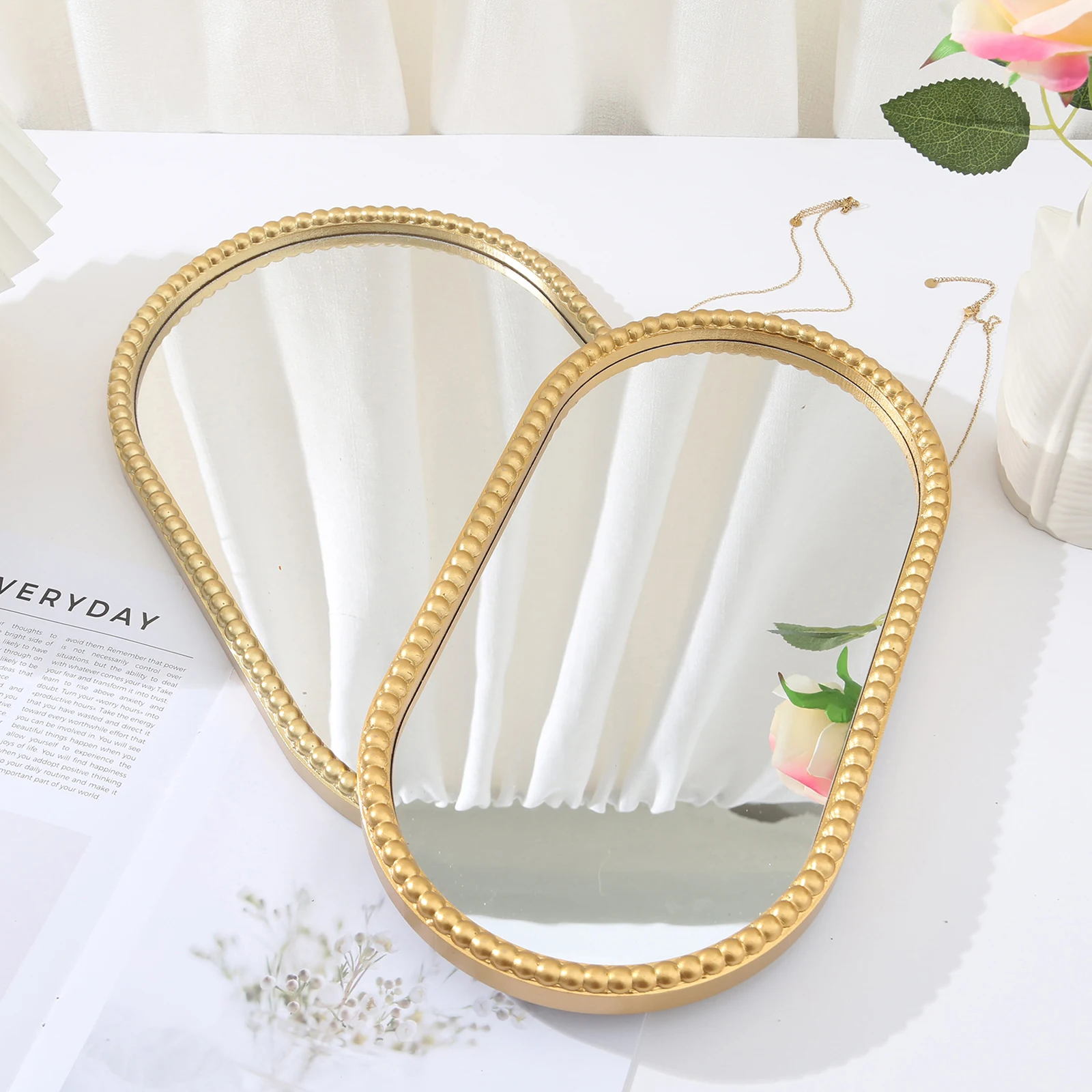 

Элегантный прямоугольный стеклянный сервировочный поднос с золотыми ручками для журнального столика, центральный декор для кухни, витрина для столовой