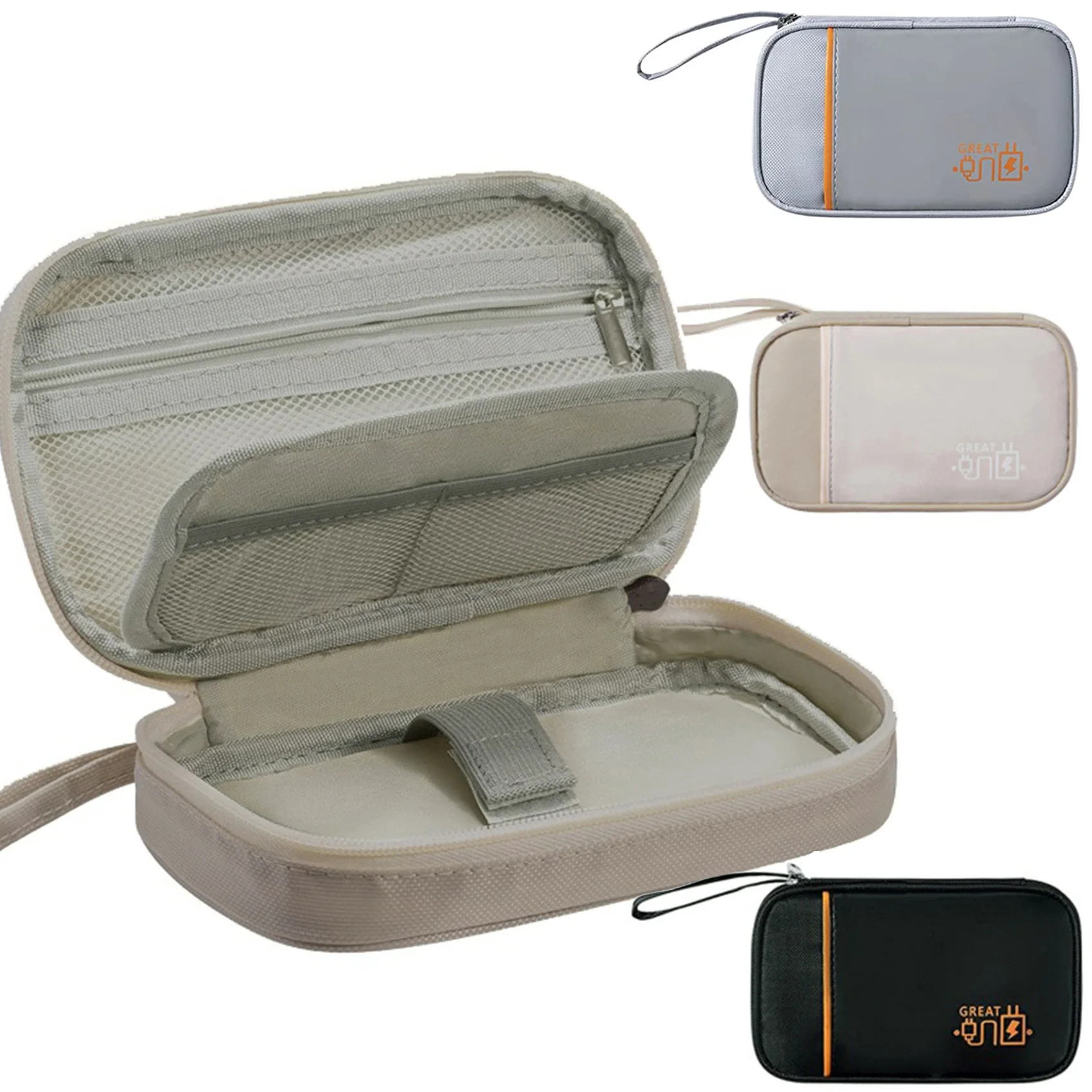 Multifunctional Earphone Zipper Storage Bag Large Capacity Case Power Bank Cell Phone Charger Cable Digital Accessories Bags