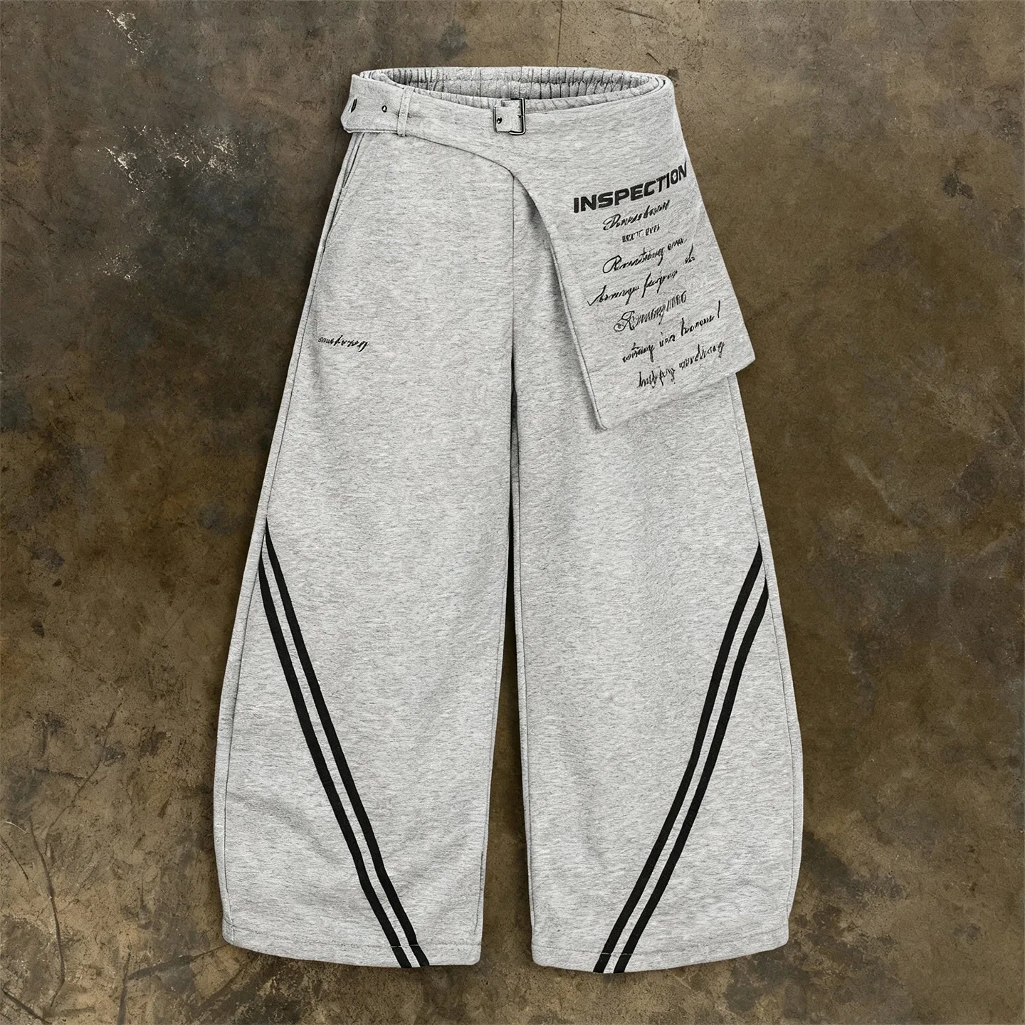 

Suda American Hiphop Waist Belt Piece Bend Knife Workwear Casual Pants Loose Wide Leg Pure Cotton Sweatpants for Men And Women