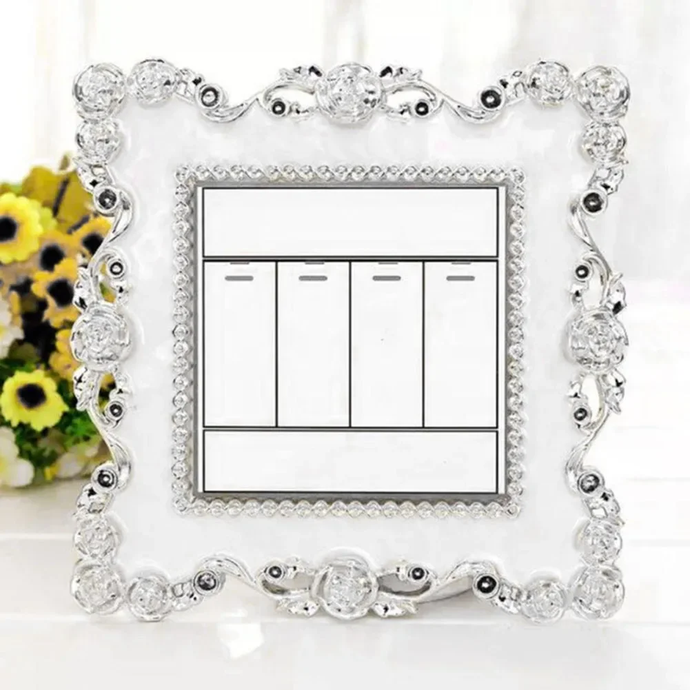 Switch Cover Switch Sticker Resin Light Switch Surround Resin Wall Sticker Rose Lace Switch Protective Cover 1PCS 86 Type