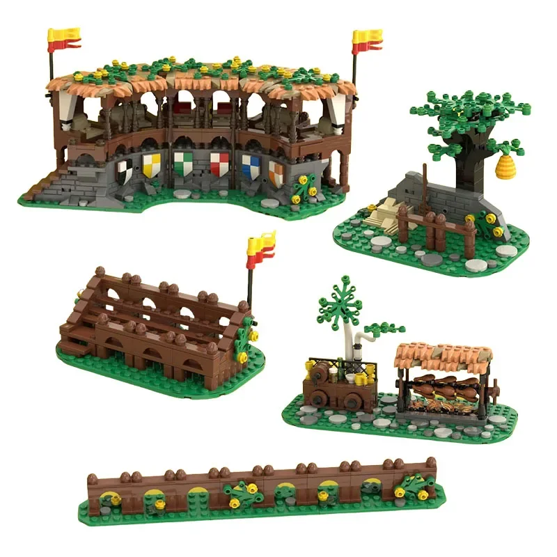 De middeleeuwse wedstrijdscène-widget-serie modeldecoratie MOC-bouwsteenspeelgoed DIY-montagespeelgoed is geschikt voor iedereen - afbeelding 2