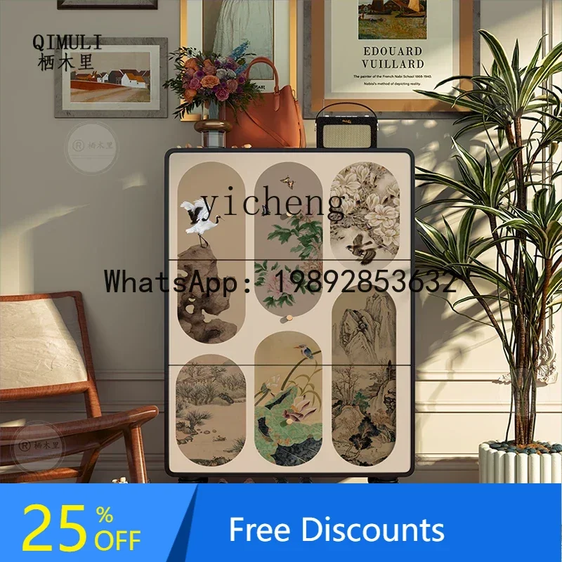 medieval ultra-thin shoe cabinet entrance tipping bucket cabinet solid wood integrated side cabinet
