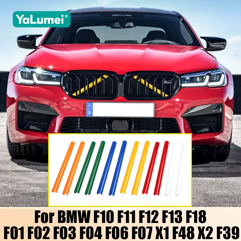 Für BMW 5 6 7 Serie F10 F11 F12 F13 F18 F01 F02 F03 F04 F06 F07 X1 F48 X2 F39 Auto Kühlergrill Trim Streifen Abdeckung Zubehör