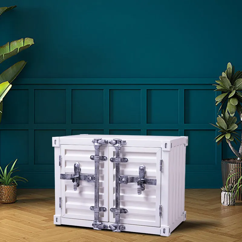 

Container metal locker industrial style wrought iron bedside table retro bucket cabinet