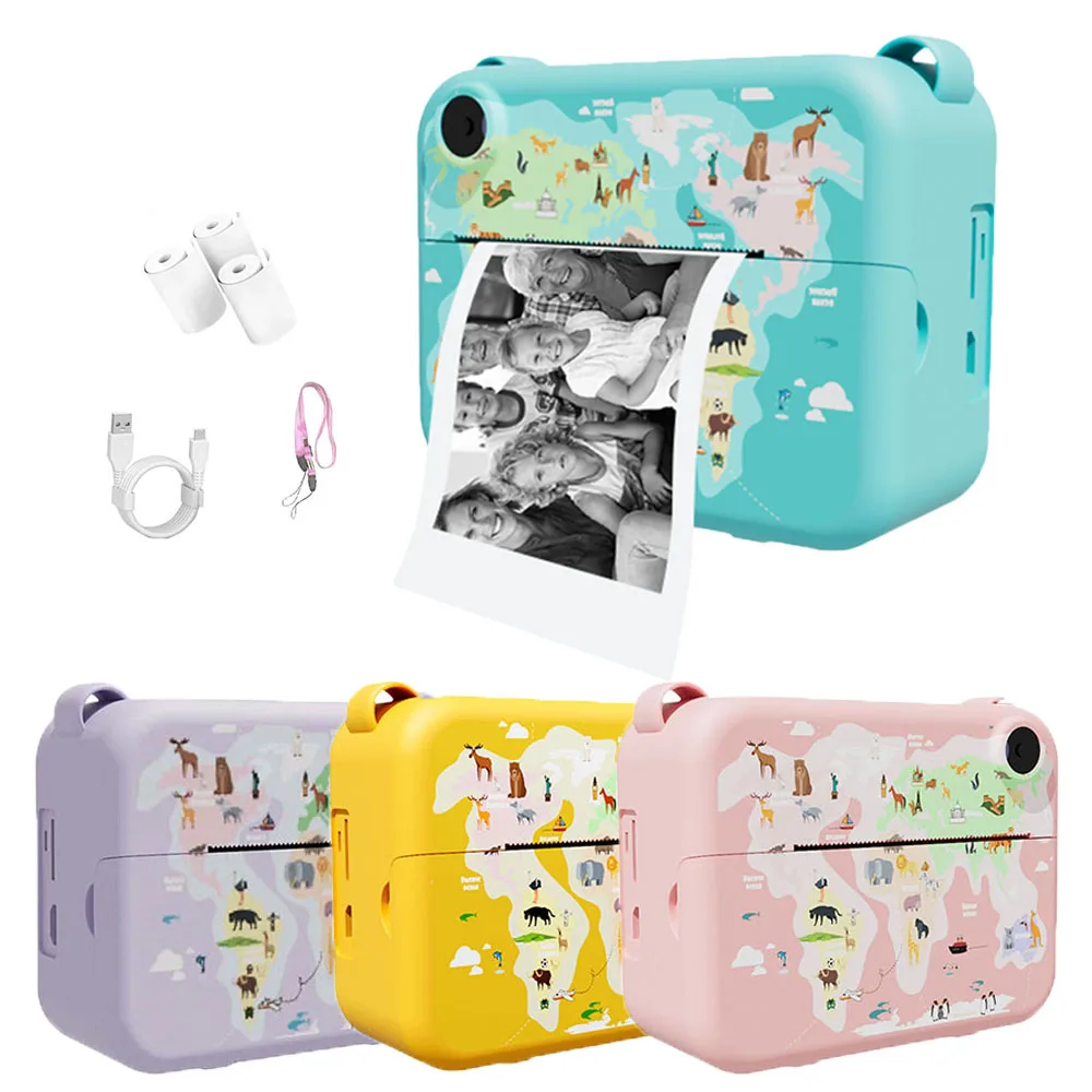 

Children Digital Camera Instant Print Photo Kids Video Recorder Thermal Print Camera 2 Inch Screen Kids Camera Toys for Kids