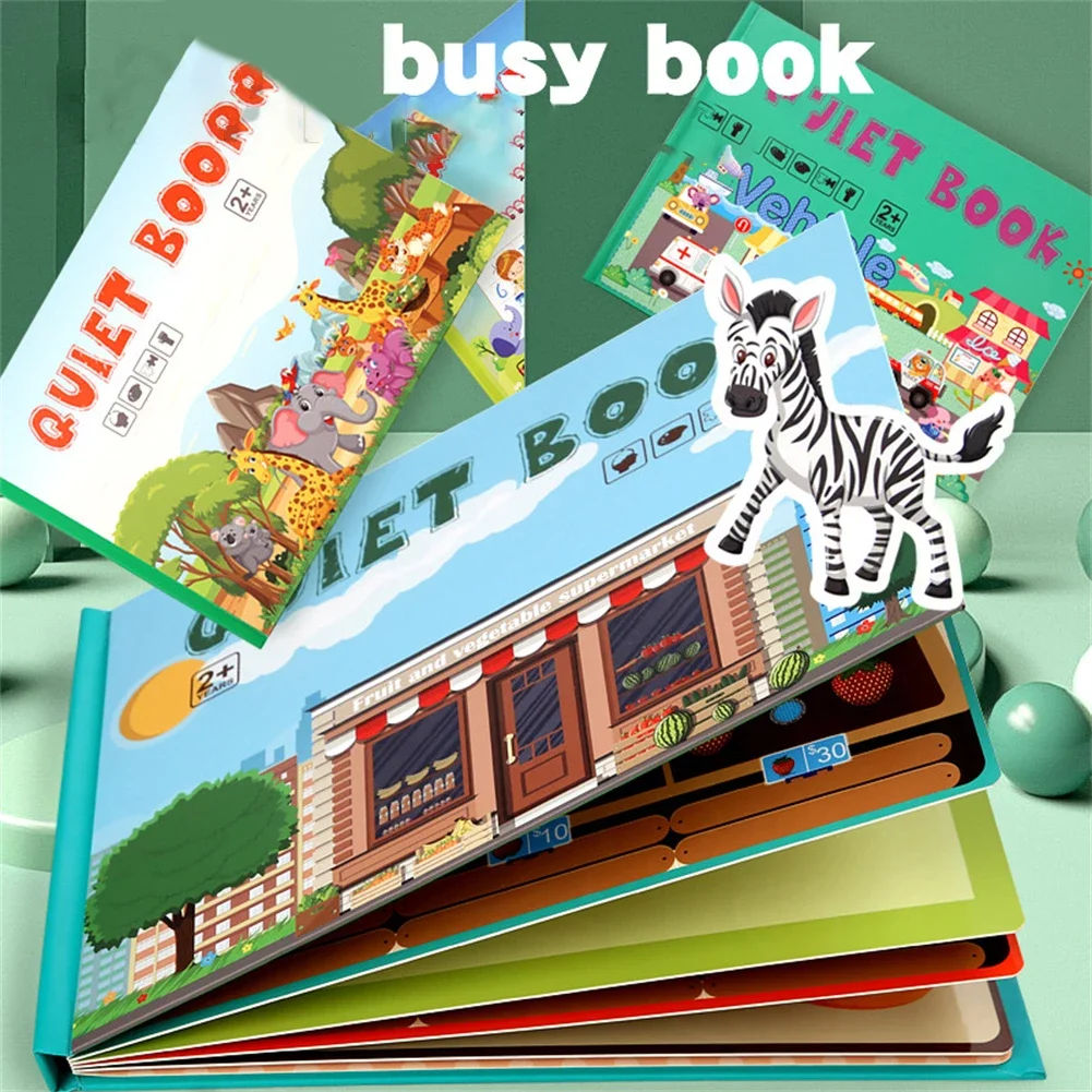 Rustige Boek Sticker Puzzels Speelgoed Baby Educatief Montessori Vroege Educatie Kinderen Cognitieve Pasta Matching Kaartspel Speelgoed
