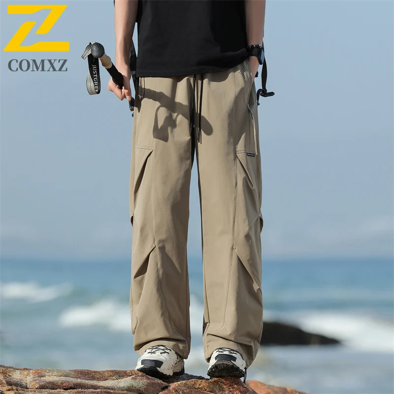 Men's Casual Pants Summer New Quick Drying Breathable Loose Camping Workwear Straight Leg Pants Outdoor Hiking Travel Men Pants
