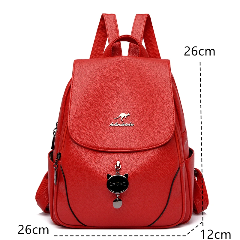 Fashion PU Leather Large Capacity Backpack Women Rucksack Ladies Knapsack Travel Backpack Shoulder School Bag Mochila Back Pack