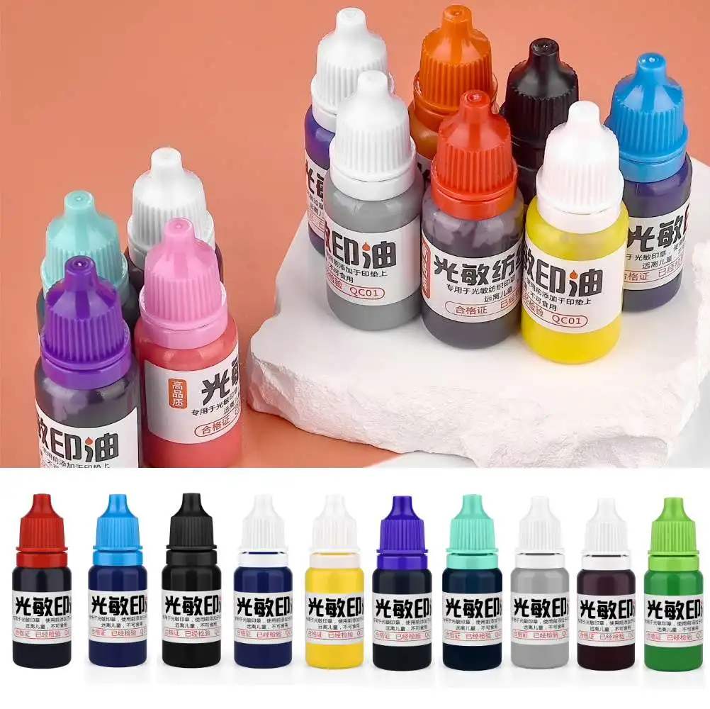10ml Inkt Textiel Waterdichte Olie Inkt Stempel Refill Inkt Voor Kantoor School Maken Seal Levert Studenten Kinderen Afdrukken Niet vervagen