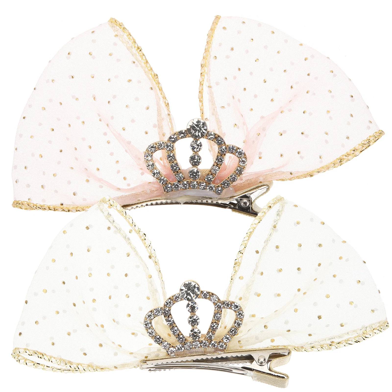 

2pcs Butterfly Bow Hair Clips Iron Lace Crown Barrettes For Women Girls Party Wedding Festival Daily Wear Hair Accessories