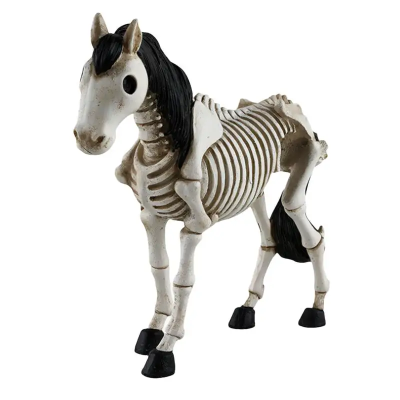 Animal Skeleton Decor Spooky Skeleton Horse Model Horse Skeleton Resin Art Statue For Halloween Parties