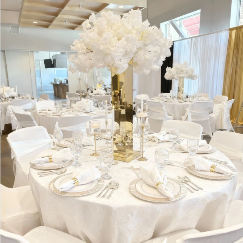 

4PCS Luxury Gold Mirror Acrylic Cake Stand Grand Event Column Dessert Table Wedding Birthday Flower Display Holder Plinth Rack