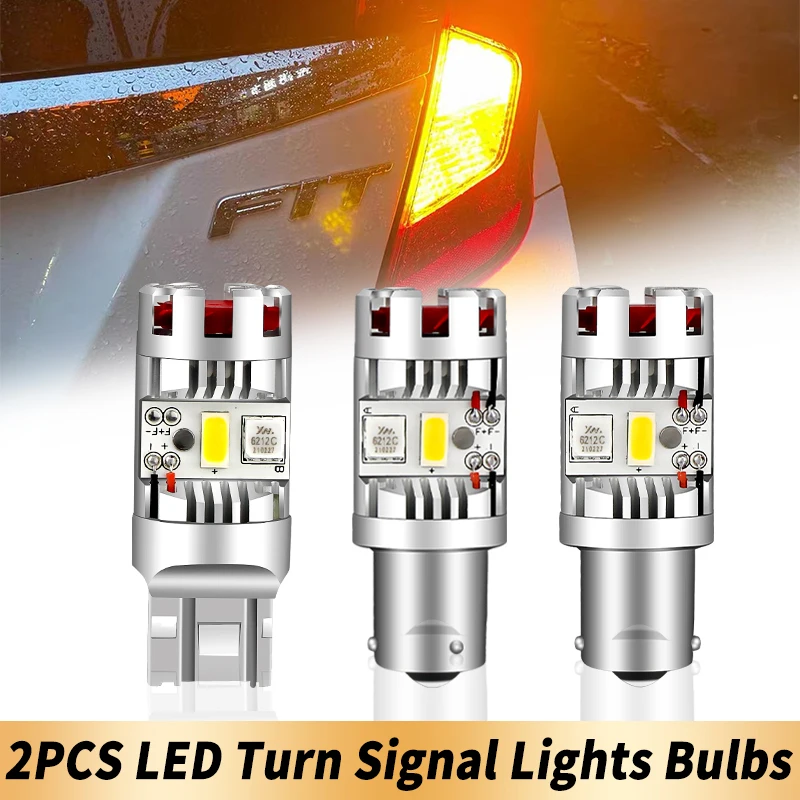 

2 шт. BA15S 1156 BAU15S PY21W светодиодная лампа указателя поворота T20 WY21W W21W 7443 Янтарный без ошибок Canbus мощный свет автомобильные аксессуары