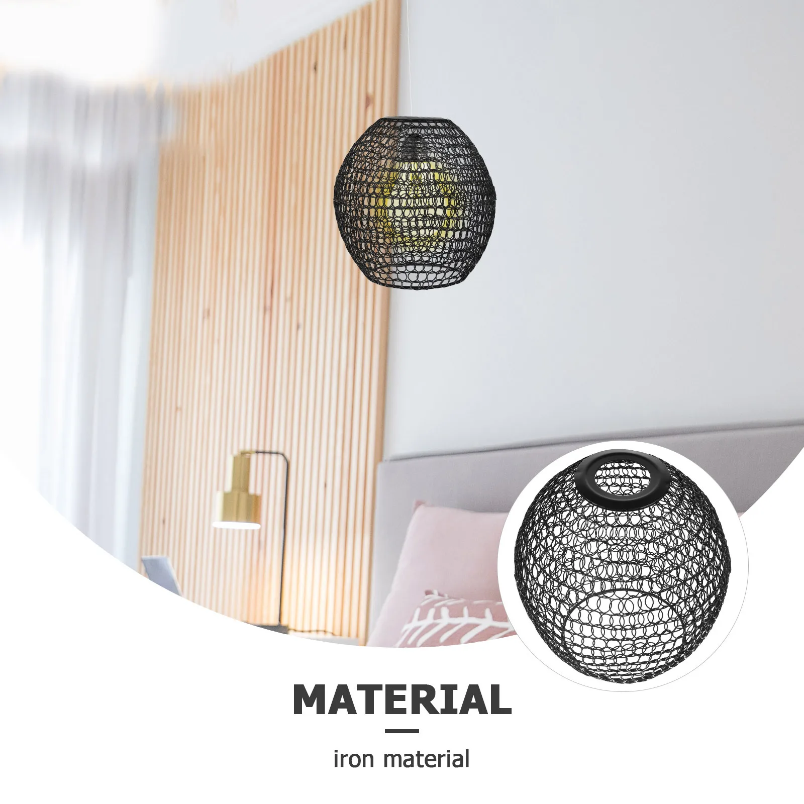 

Iron Mesh Lampshade Hollow Pendant Light Cover Retro Style Decorative Replacement for Ceiling Lights Kitchen Bar Restaurant Home