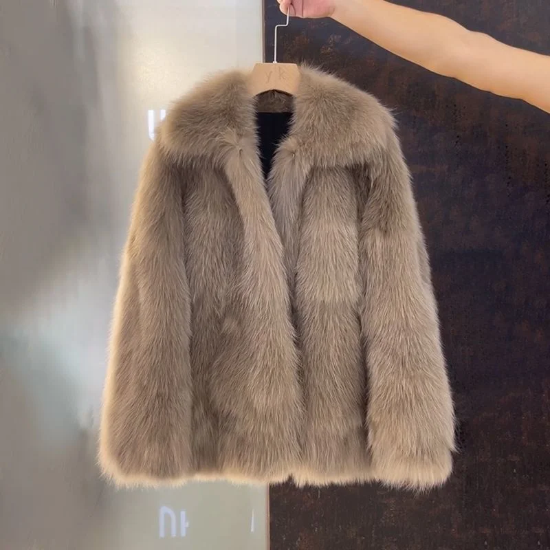 Imitation Fur Fashion Ladies\' Coat Medium Long Fur Autumn And Winter 2024 New Mao Mao Korean Temperament Jacket Keep Warm Top