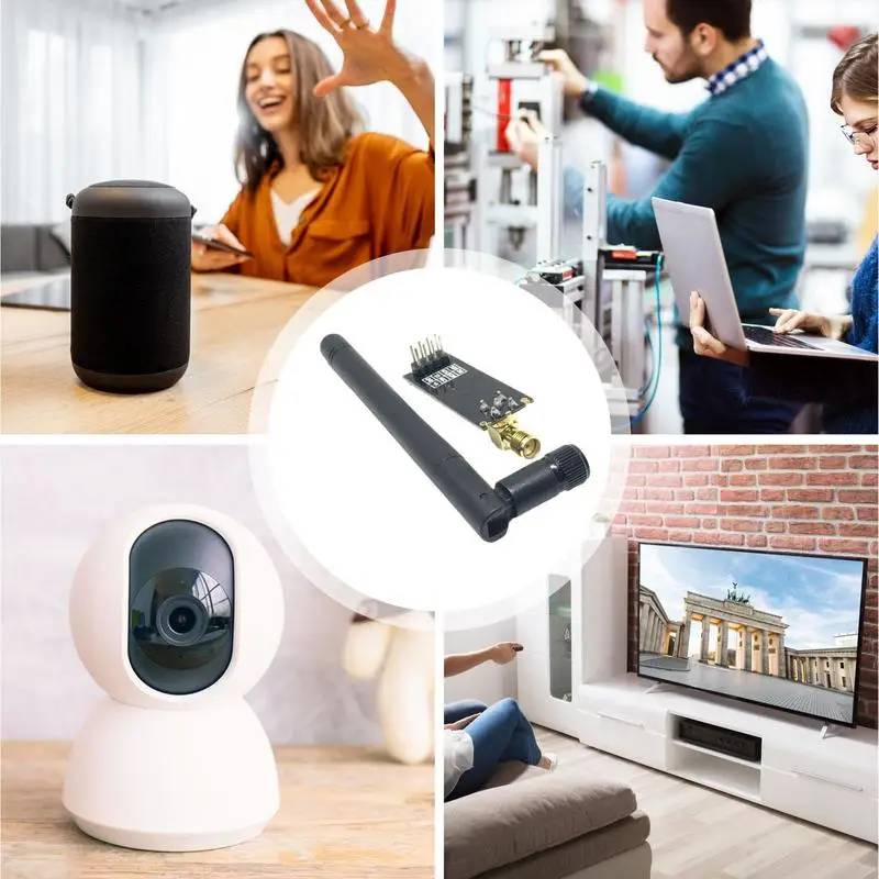 Módulo de transmisión inalámbrica para casas inteligentes, transceptor de larga distancia con antena, 1100 metros