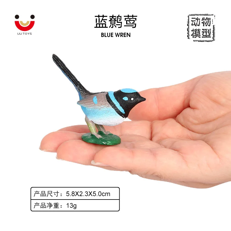 

Simulation bird animal model, blue wren, fine-tailed wren, sparrow, parrot, children's early education bird toys