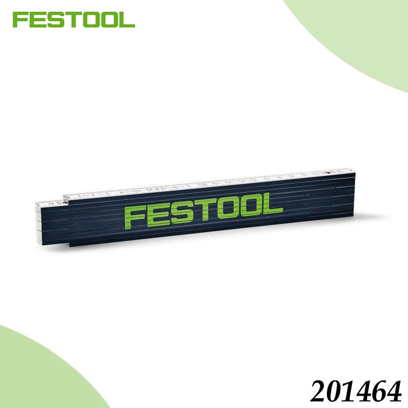 FESTOOL 201464 Wooden Folding Ruler, 2m Metric Scale, Compact Design for Woodworking & Carpentry