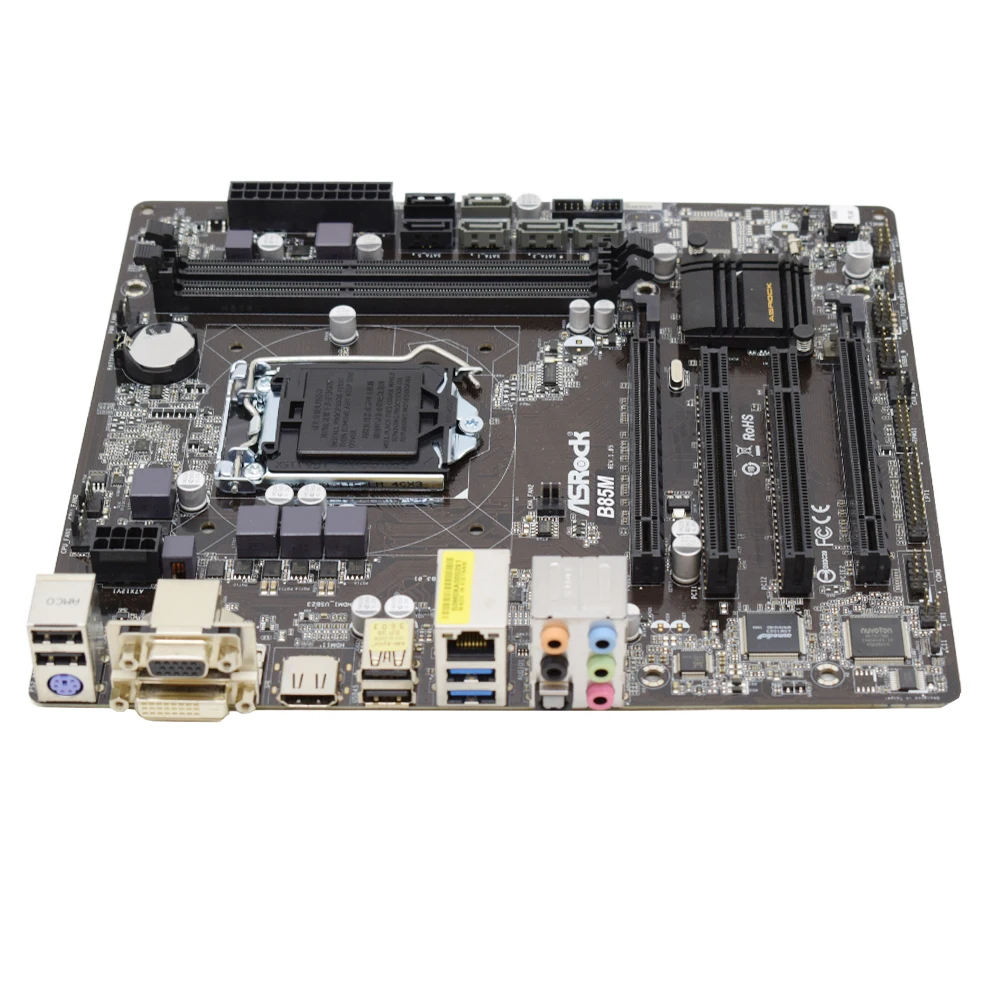 Imagem -03 - Asrock-placa-mãe B85 B85m Lga 1150 Ddr3 16gb Núcleo i3 4370 i3 3240 I34130 Cpu do Apoio Usb 30 Pci-e 30 Hdmi x Sata Micro Atx