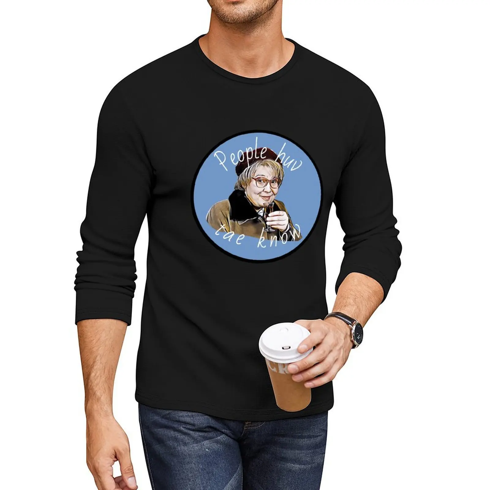 

STILL GAME - Isa - People huv tae know Long T-Shirt tops black t shirts plain t-shirt tshirts for men