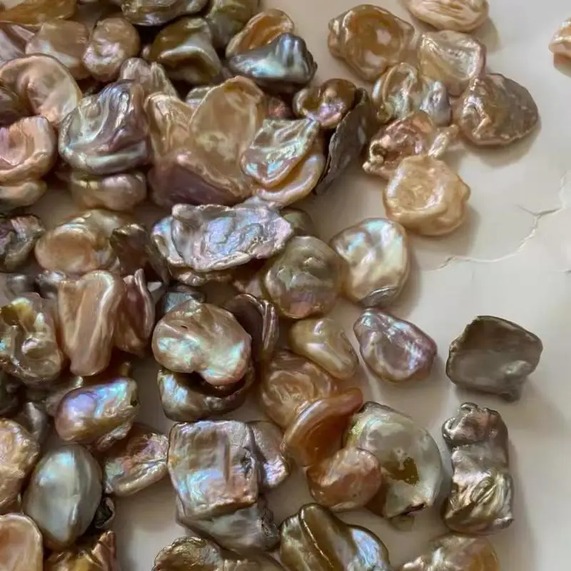 Wholesale 10-20mm Natural Lavender Leaf Shaped Loose Keshi Pearl