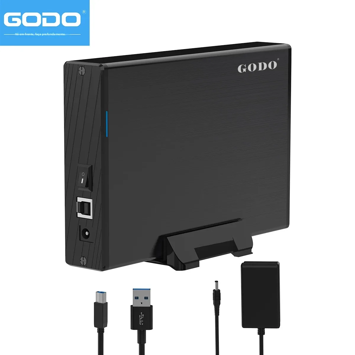 godo-35インチ-メタル-sata-hdd-ssd-外付けハードドライブ-usb30-エンクロージャーケース-アルミ合金-18tb-電源アダプター＆スタンド付き