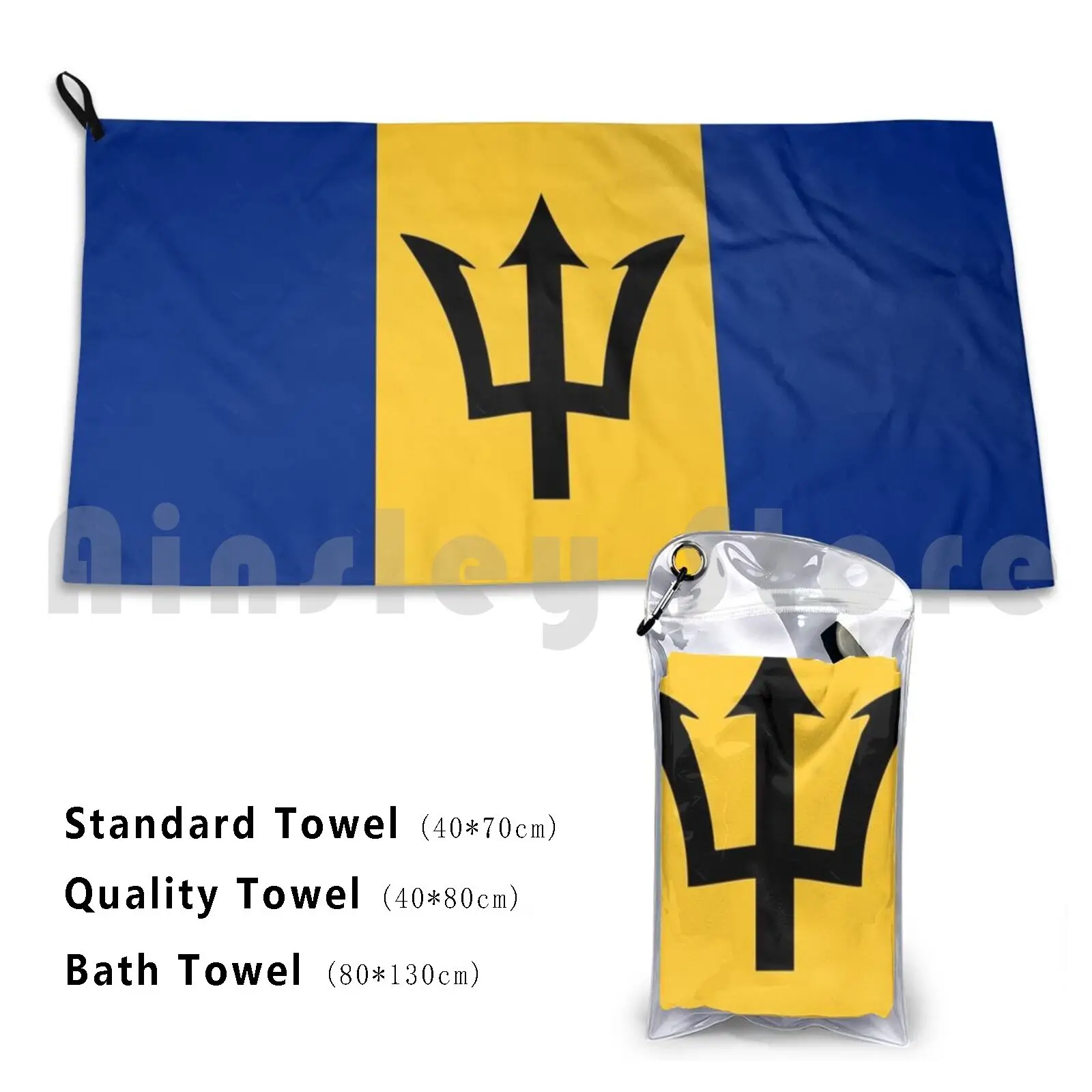 Barbados Flag Beach Towel Quick Dry Quality Towel Union Jack Flag Britain